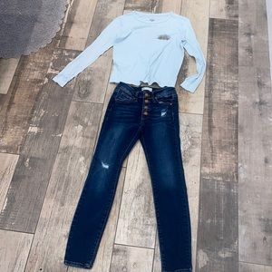 Cute girls Tillys RSQ jeans ,billabong top